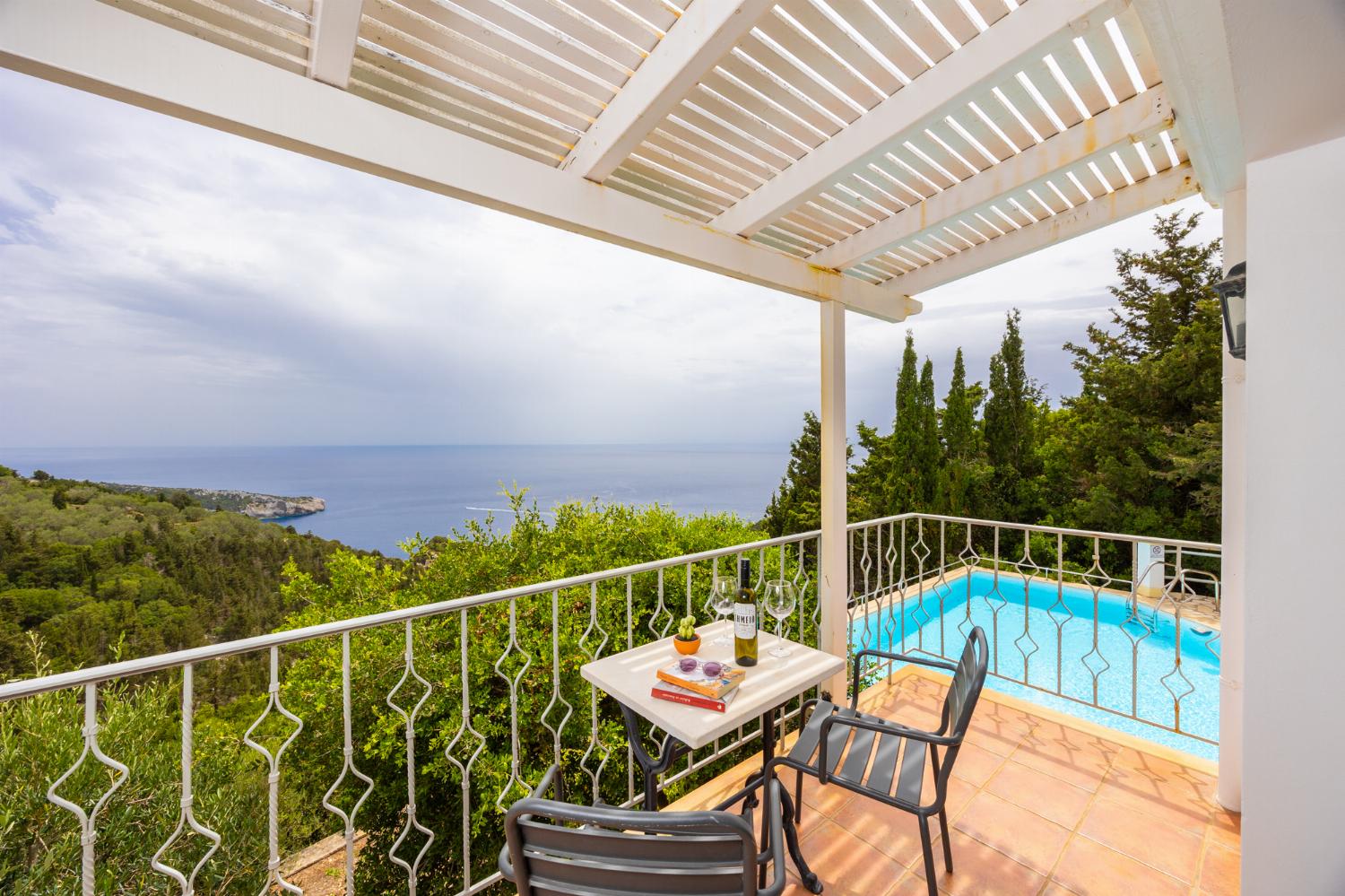 Balcony with sea views
