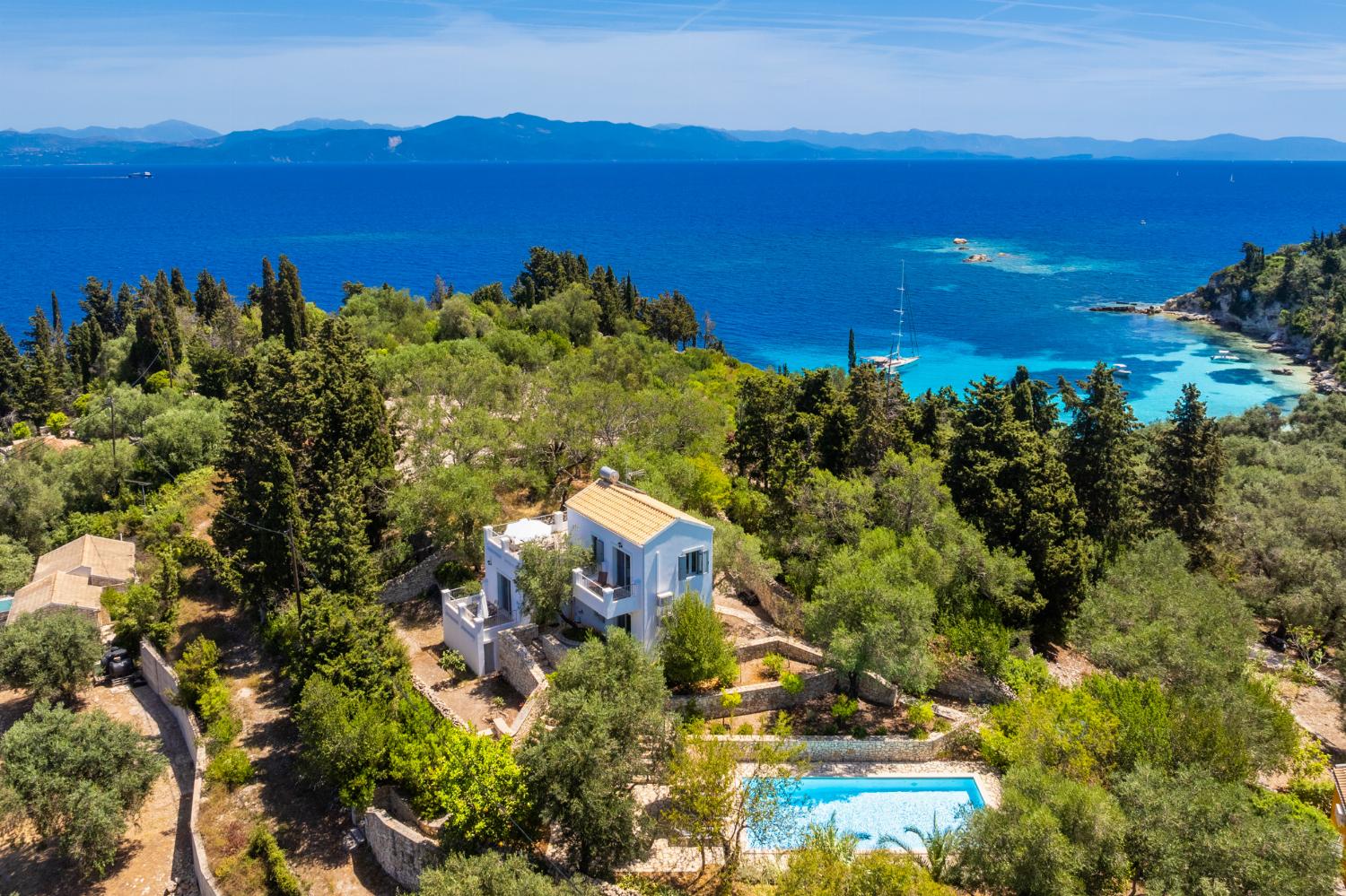 Aerial view of villa