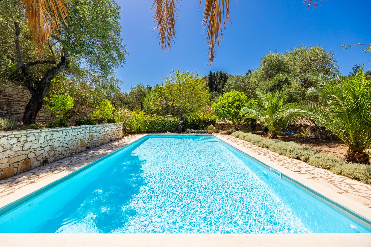 Private pool and terrace with sea views