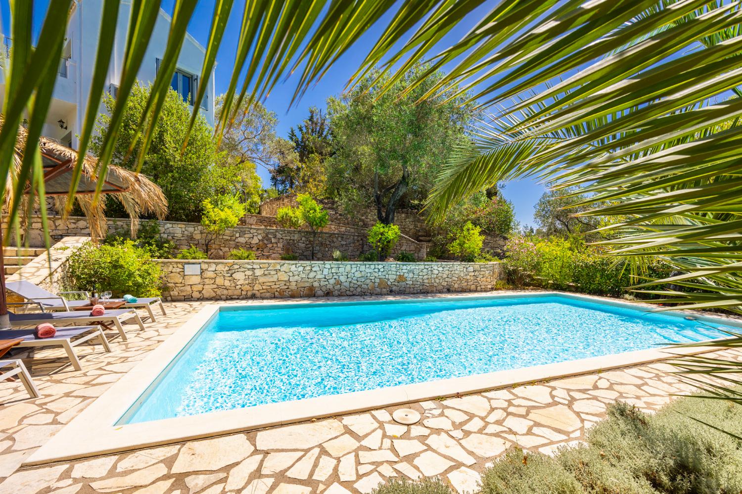 Private pool and terrace with sea views