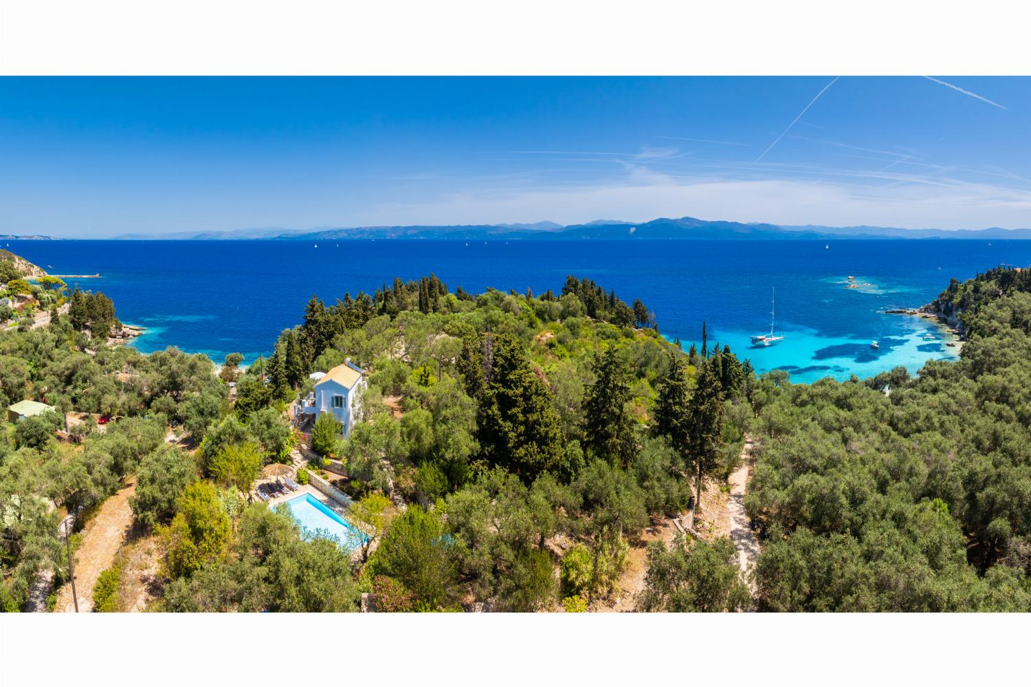 Aerial view of villa
