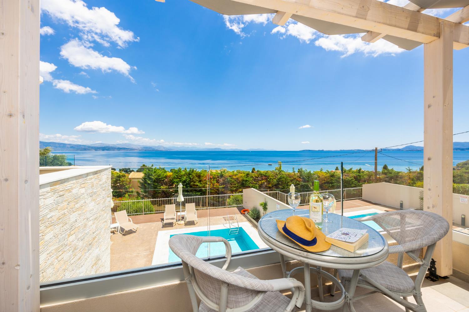 Balcony with sea views