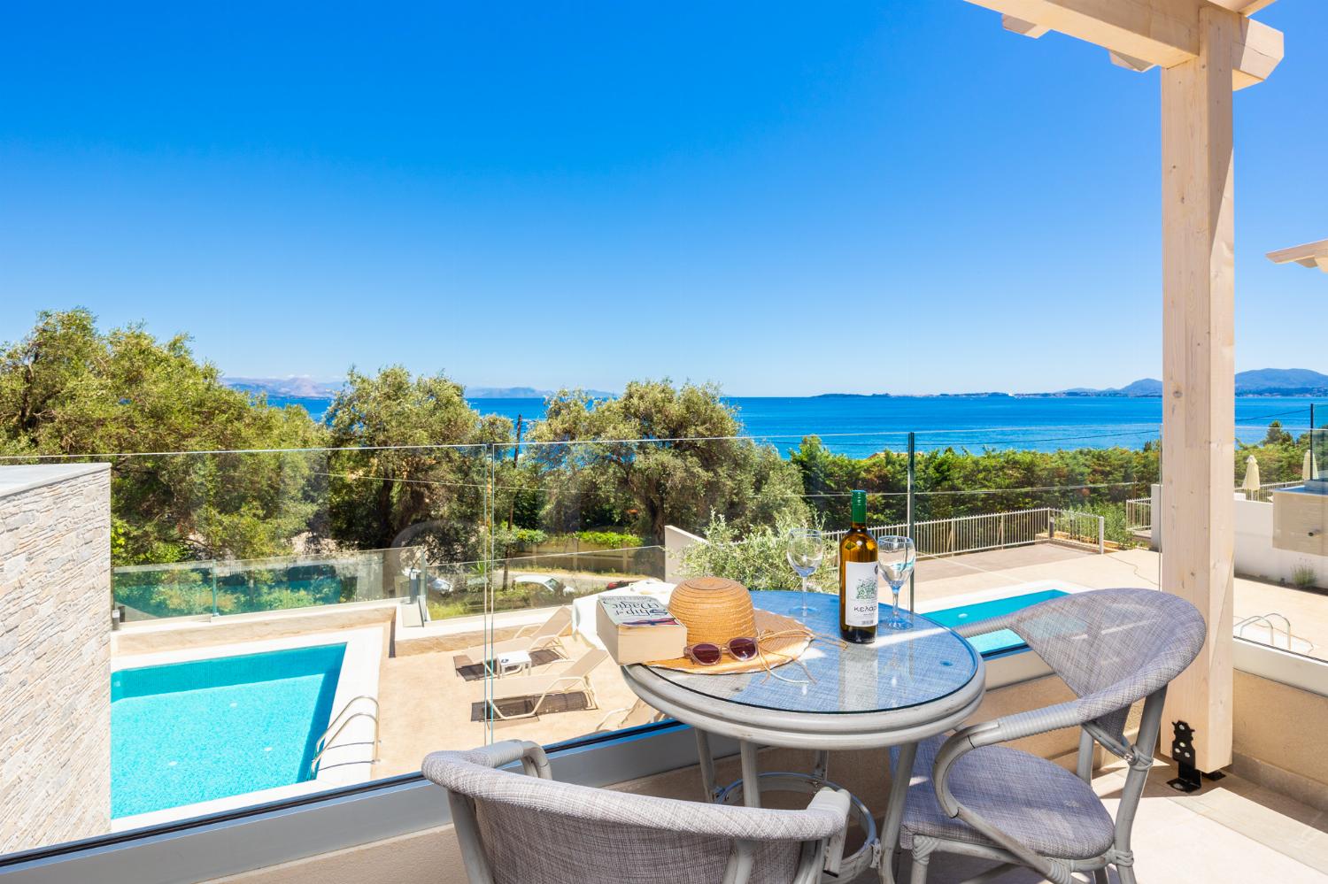 Balcony area with sea views