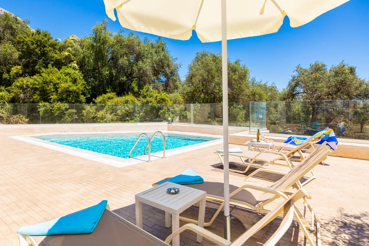 Private pool and terrace with sea views