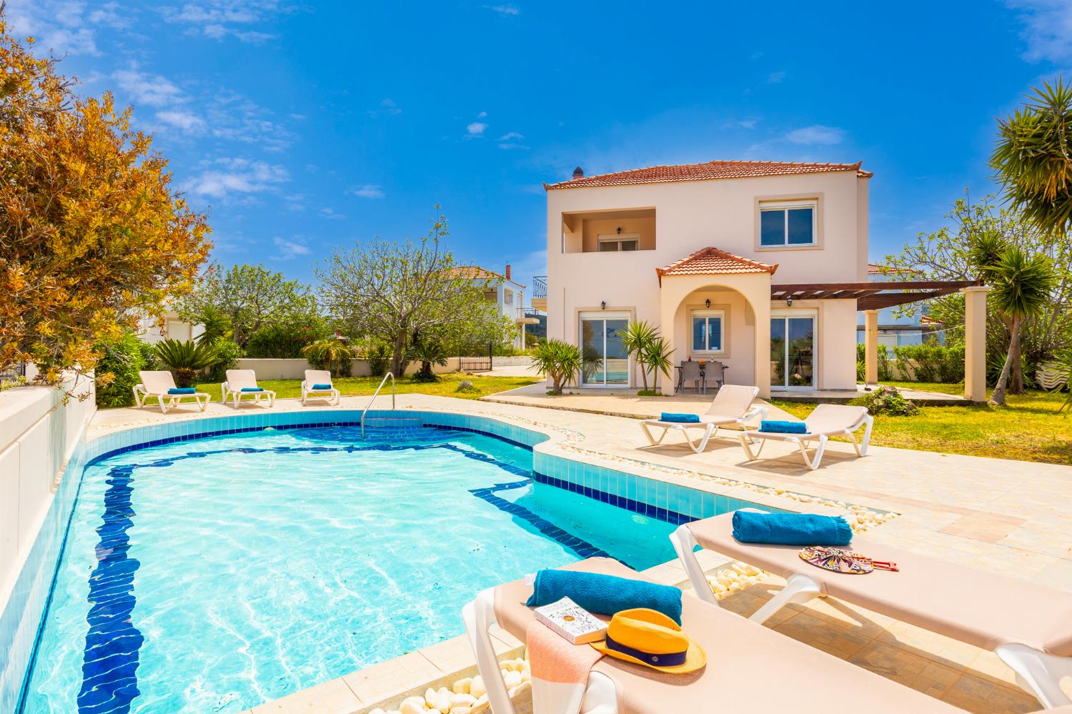 ,Beautiful villa with private pool and terrace with sea views
