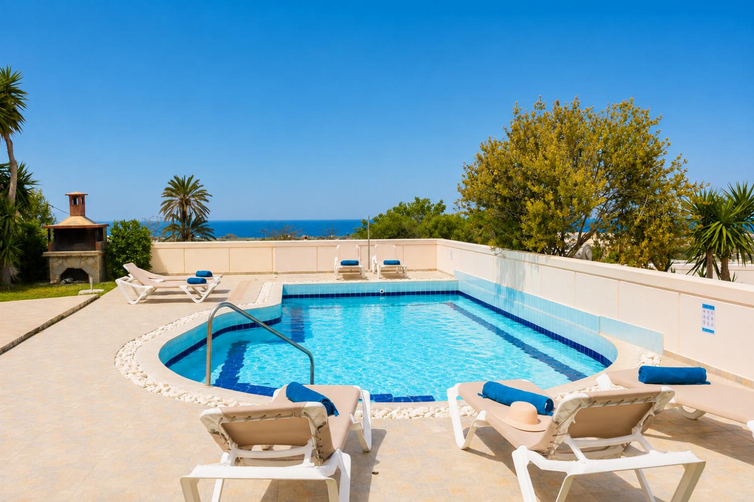 Private pool and terrace with sea views