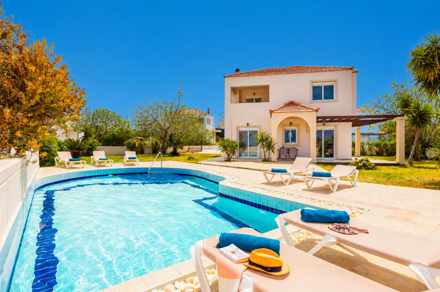 ,Beautiful villa with private pool and terrace with sea views