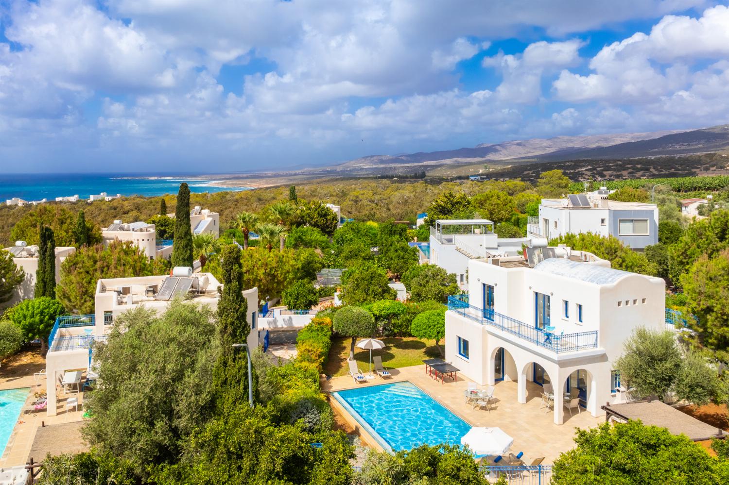Aerial view of villa