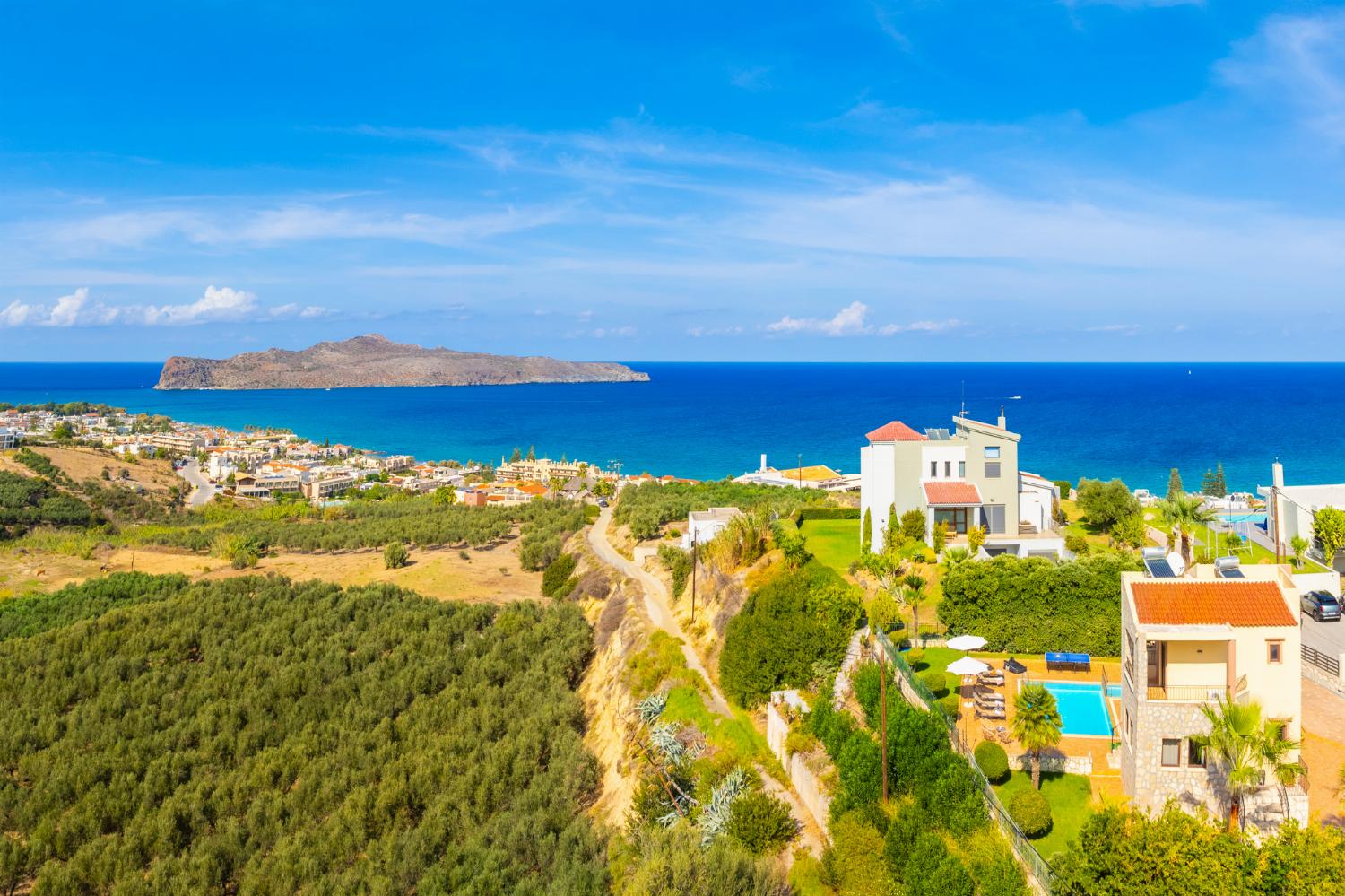 Aerial view of villa
