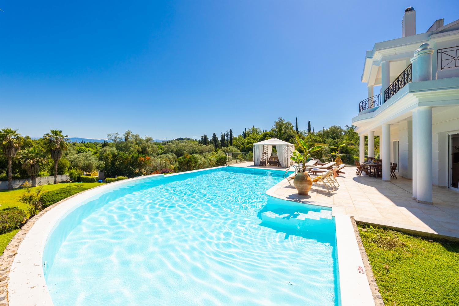 Private pool, terrace, and garden