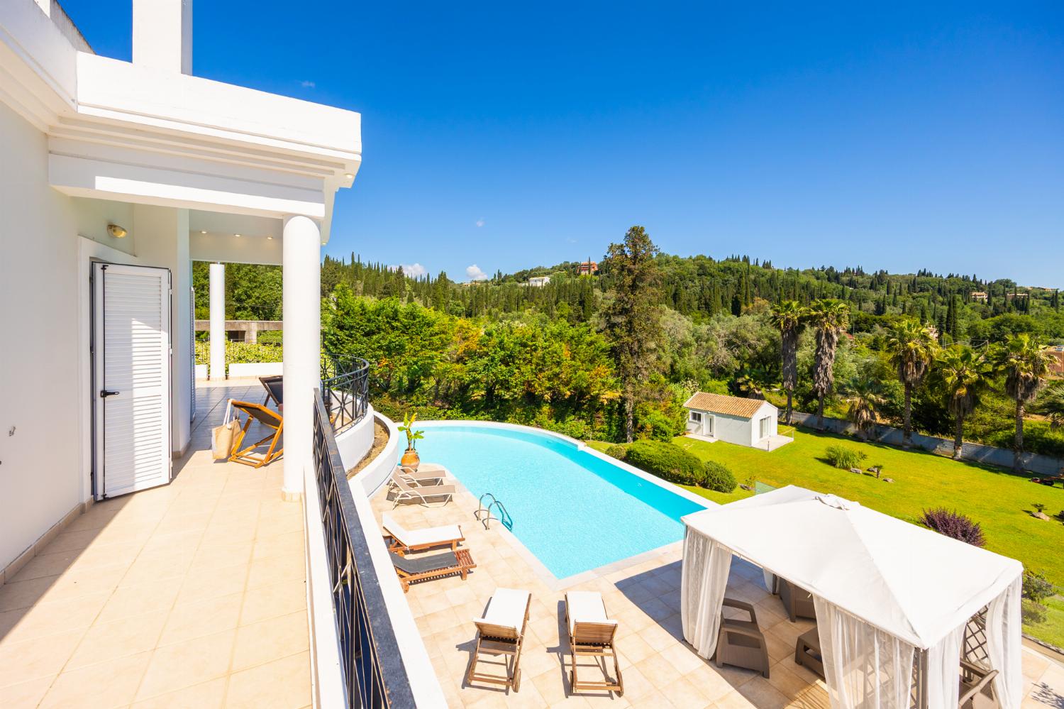 Private pool, terrace, and garden