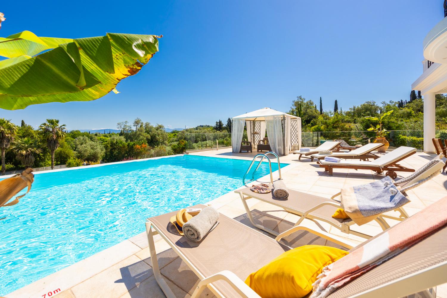 Private pool, terrace, and garden