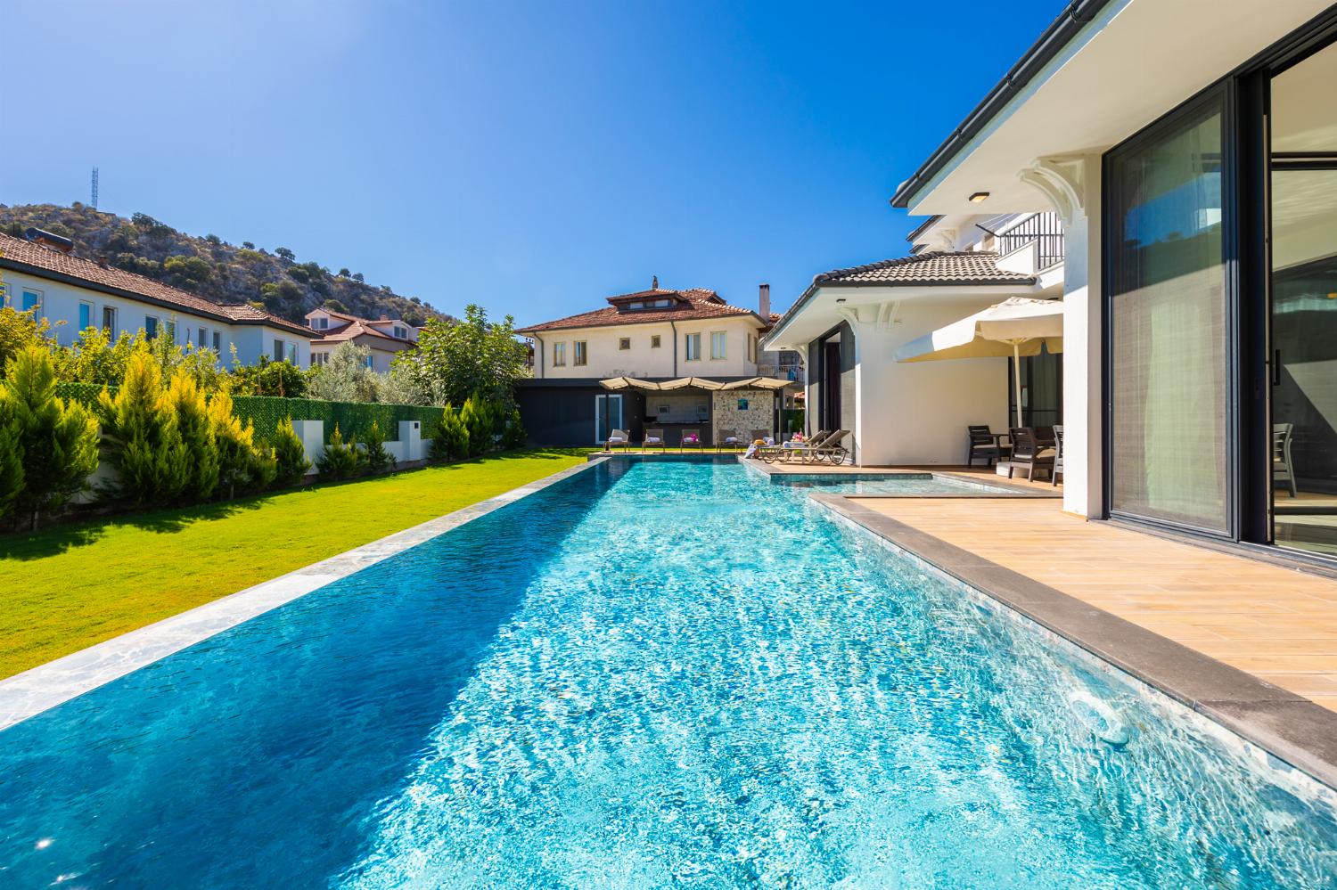 Private pool, terrace, and garden