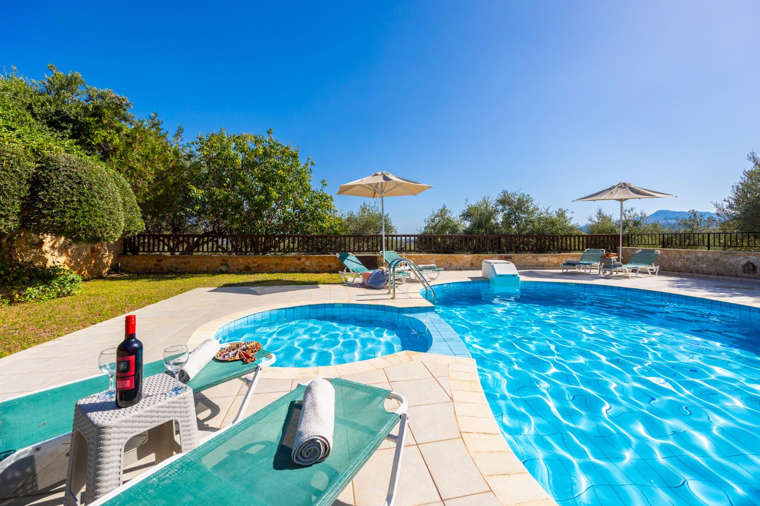 Private pool, terrace, and garden
