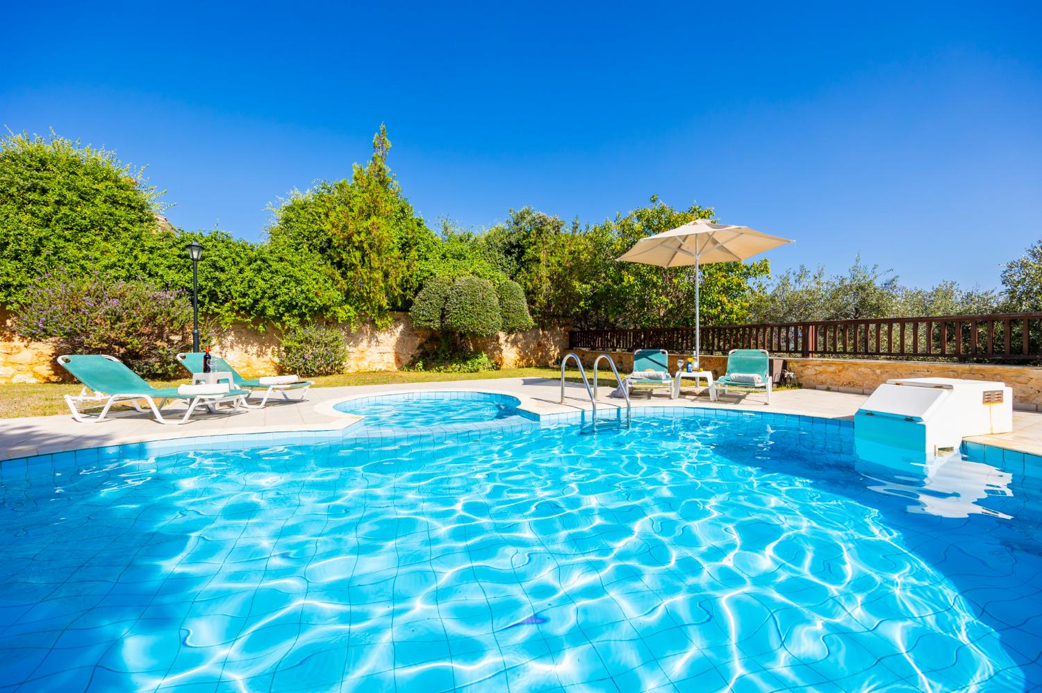 Private pool, terrace, and garden