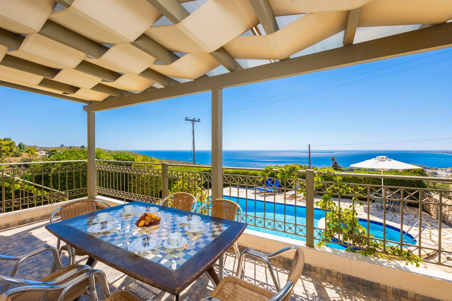 Sheltered terrace area with sea views