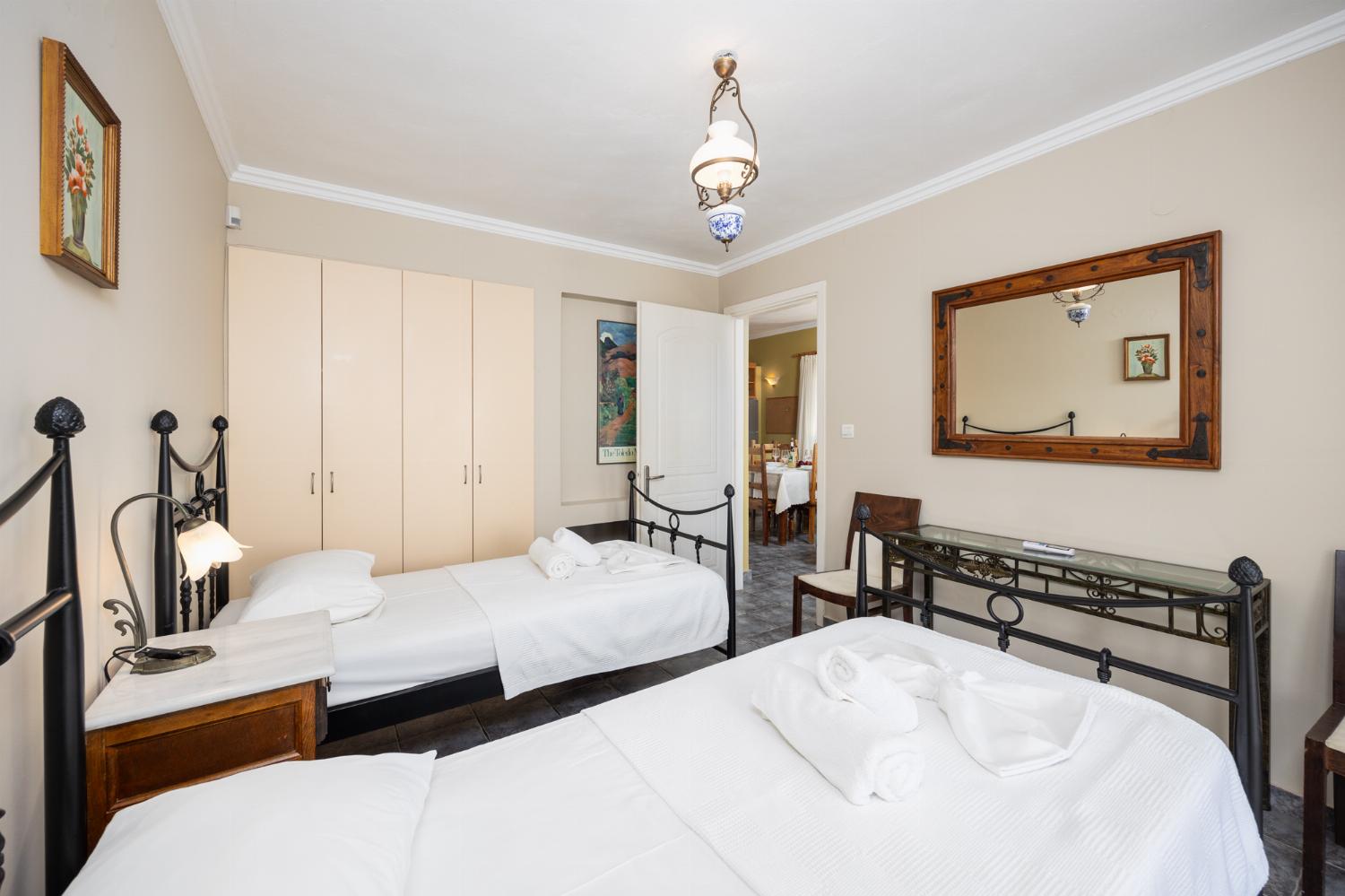 Twin bedroom with A/C and sea views