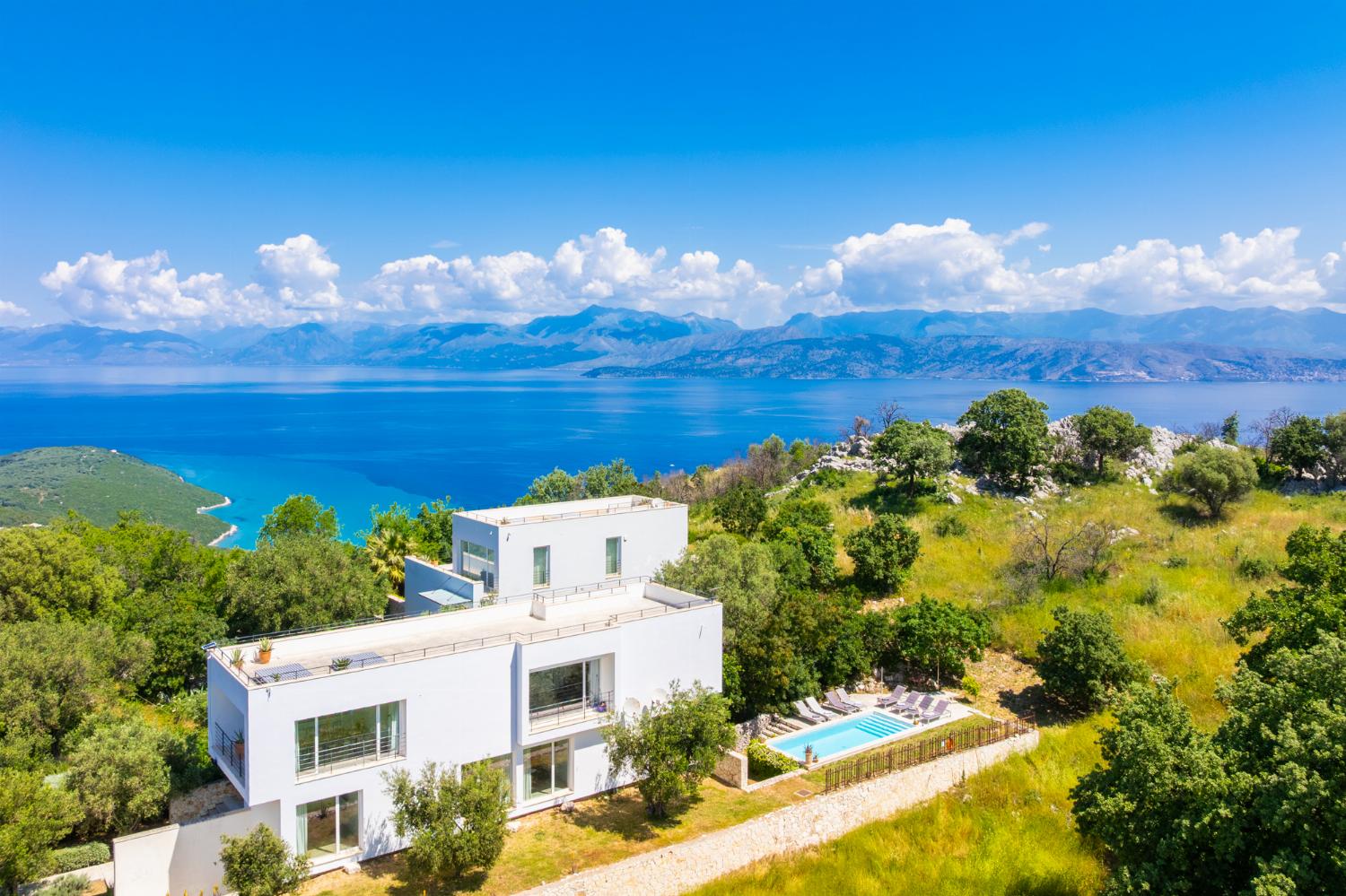 Aerial view of villa