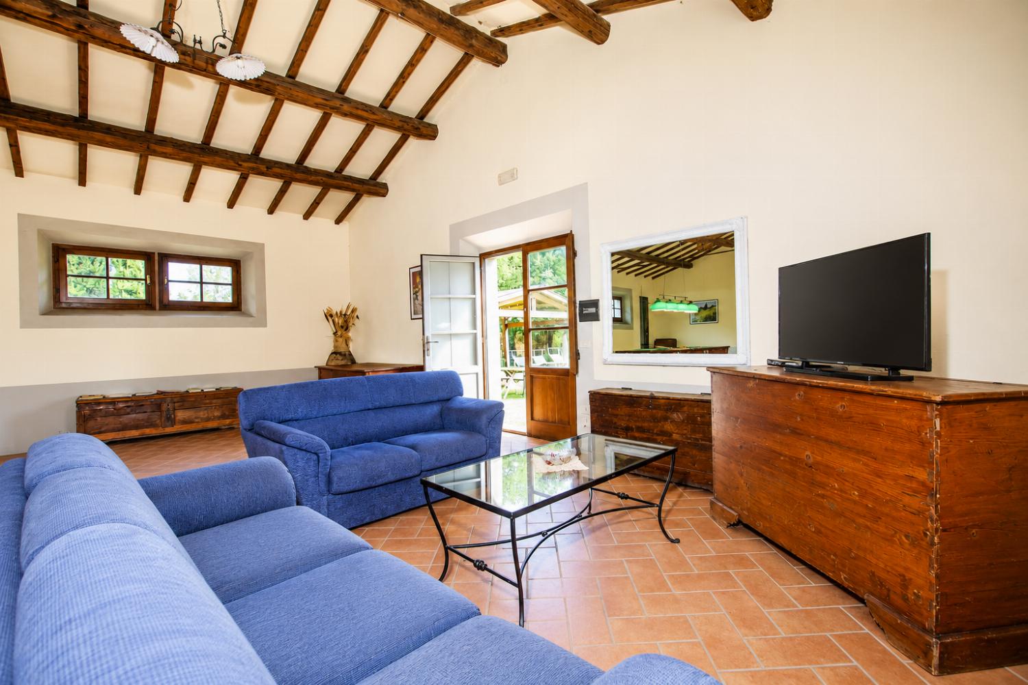 Living room with sofas, WiFi internet, and satellite TV