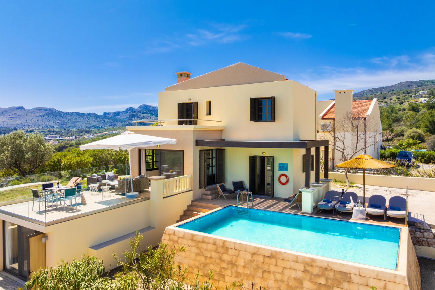 ,Beautiful villa with private pool and terrace with sea views