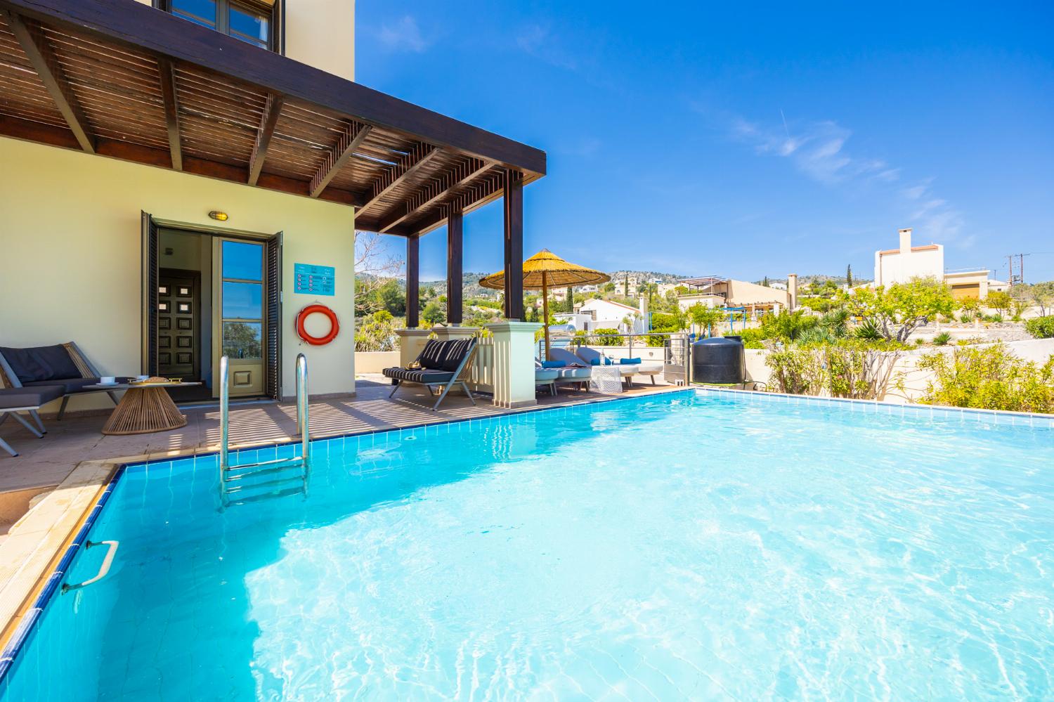 Private pool and terrace with sea views
