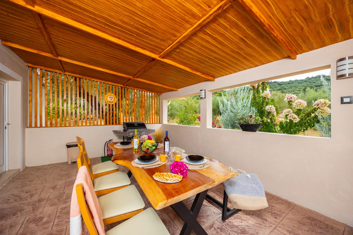 Sheltered terrace area with BBQ