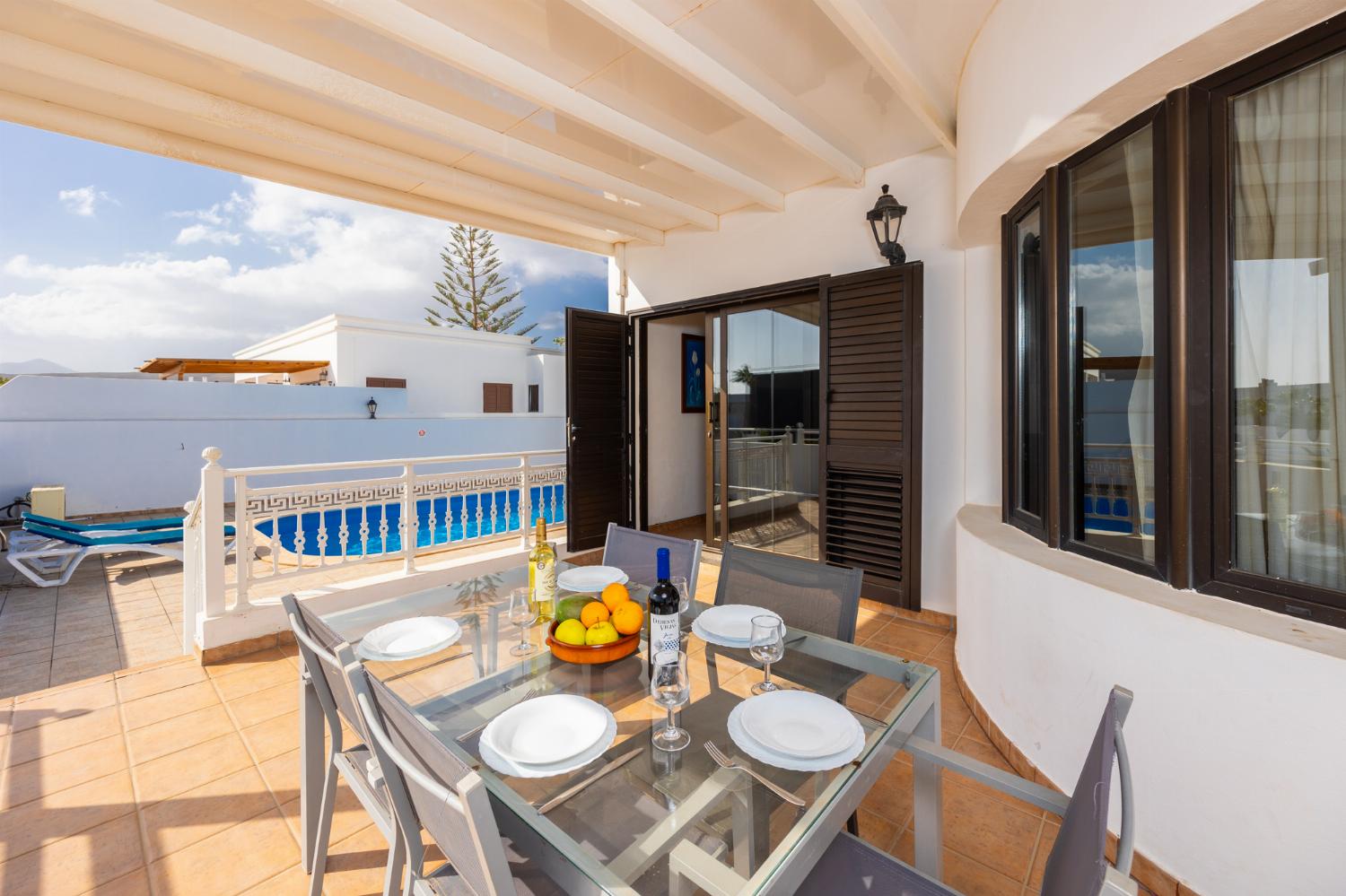 Sheltered terrace area