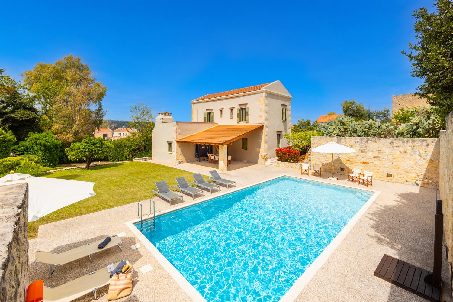 ,Beautiful villa with private pool, terrace, and garden