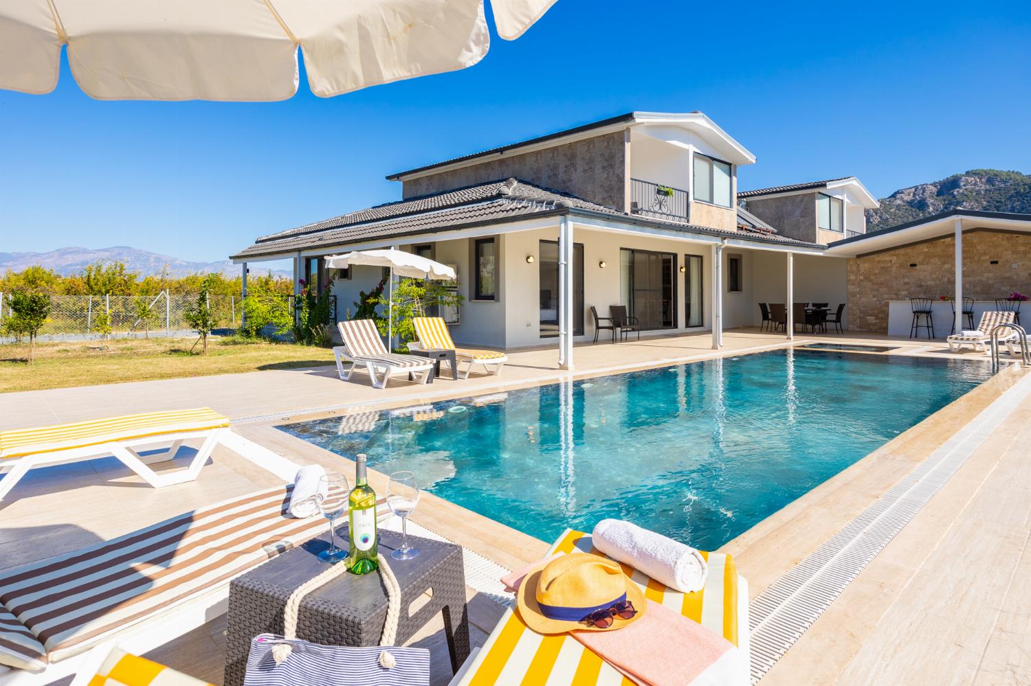 ,Beautiful villa with private pool, terrace, and garden