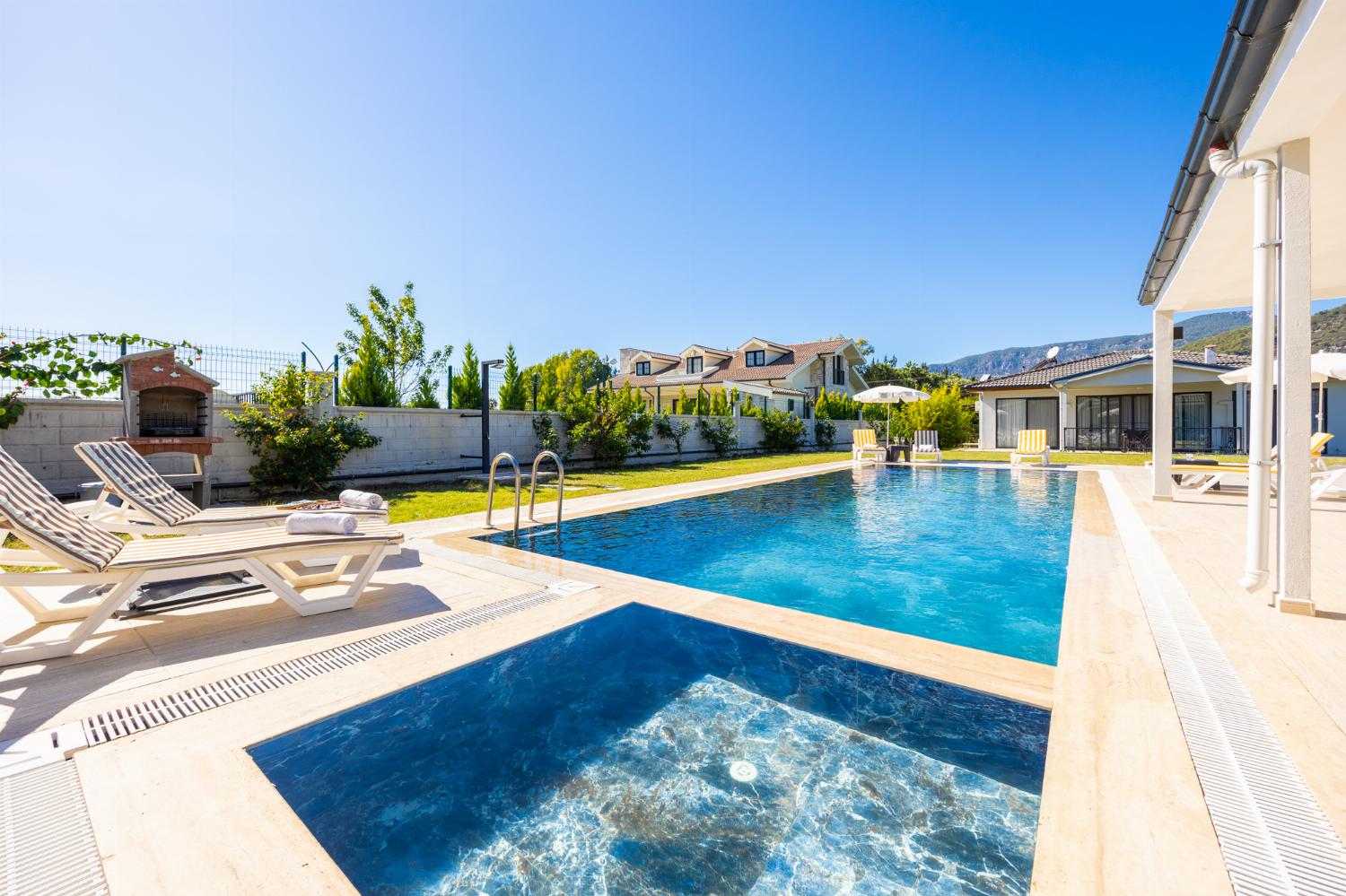 Private pool, terrace, and garden