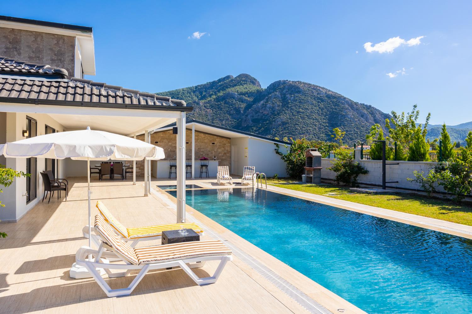 Private pool, terrace, and garden