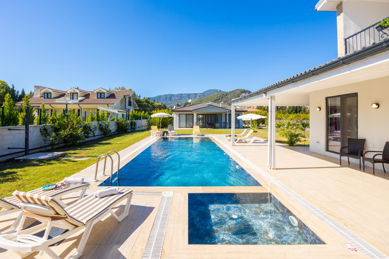 Private pool, terrace, and garden