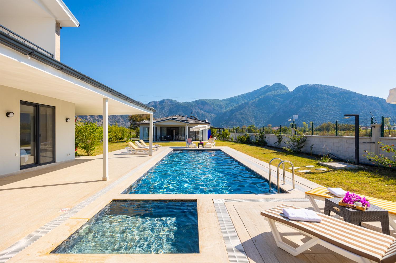Private pool, terrace, and garden