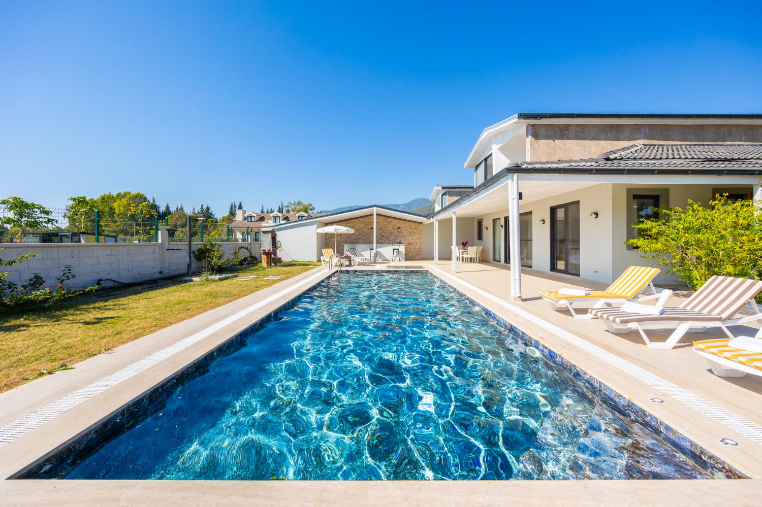 Private pool, terrace, and garden
