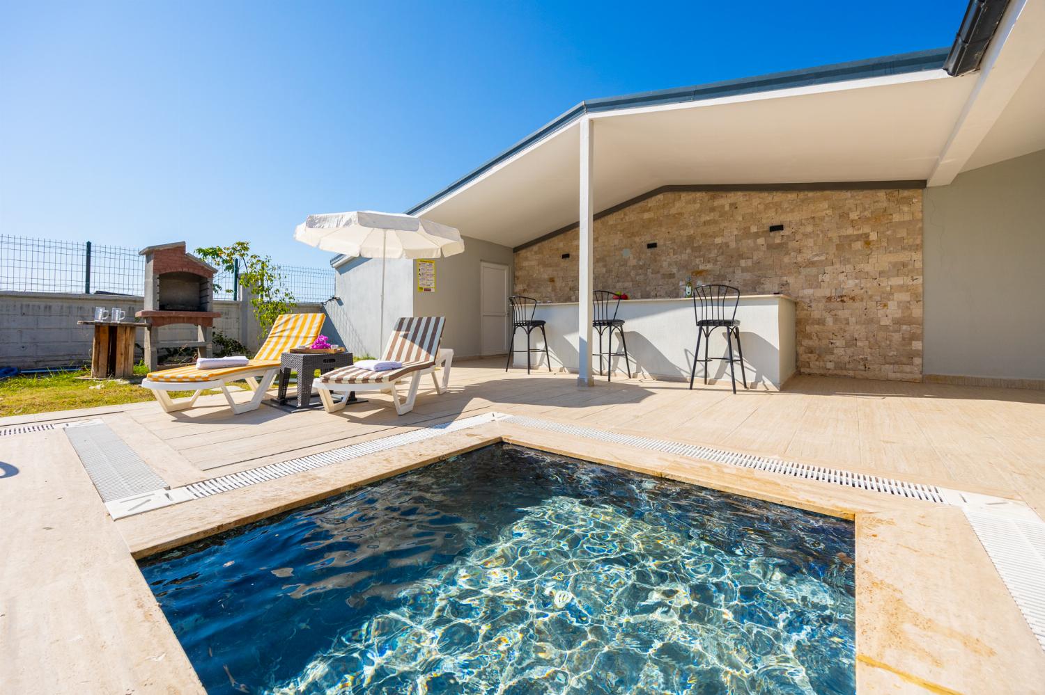 Private pool, terrace, and garden