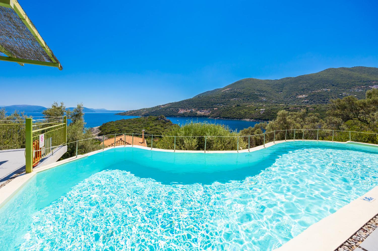 Private pool and terrace with sea views