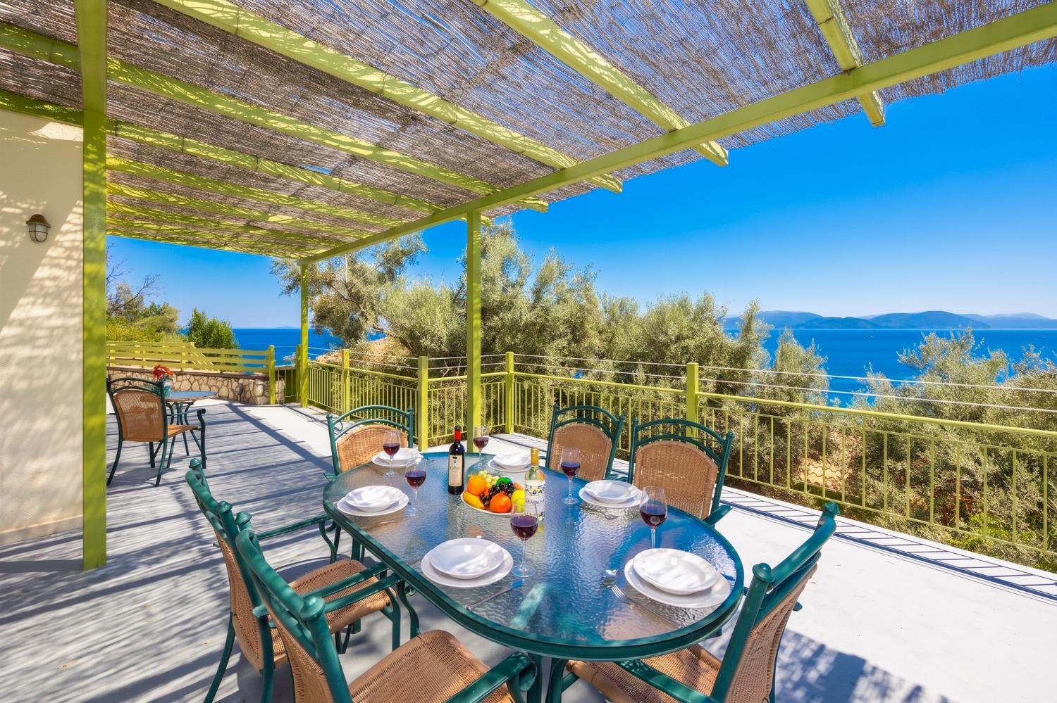 Sheltered terrace area with sea views