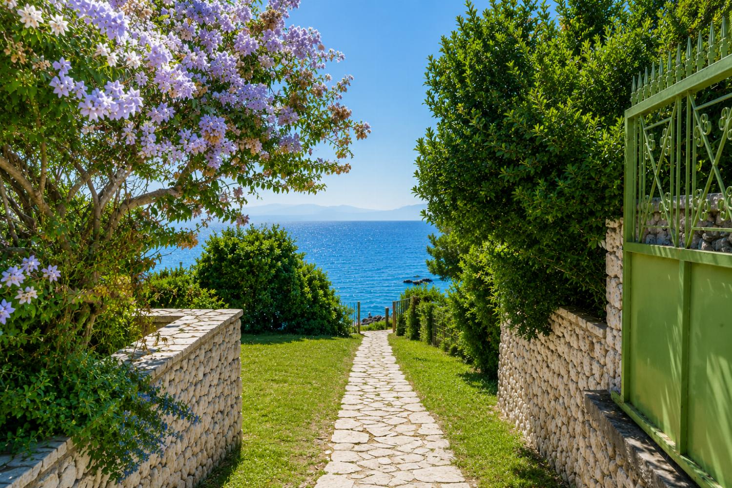 A short path just above the villa