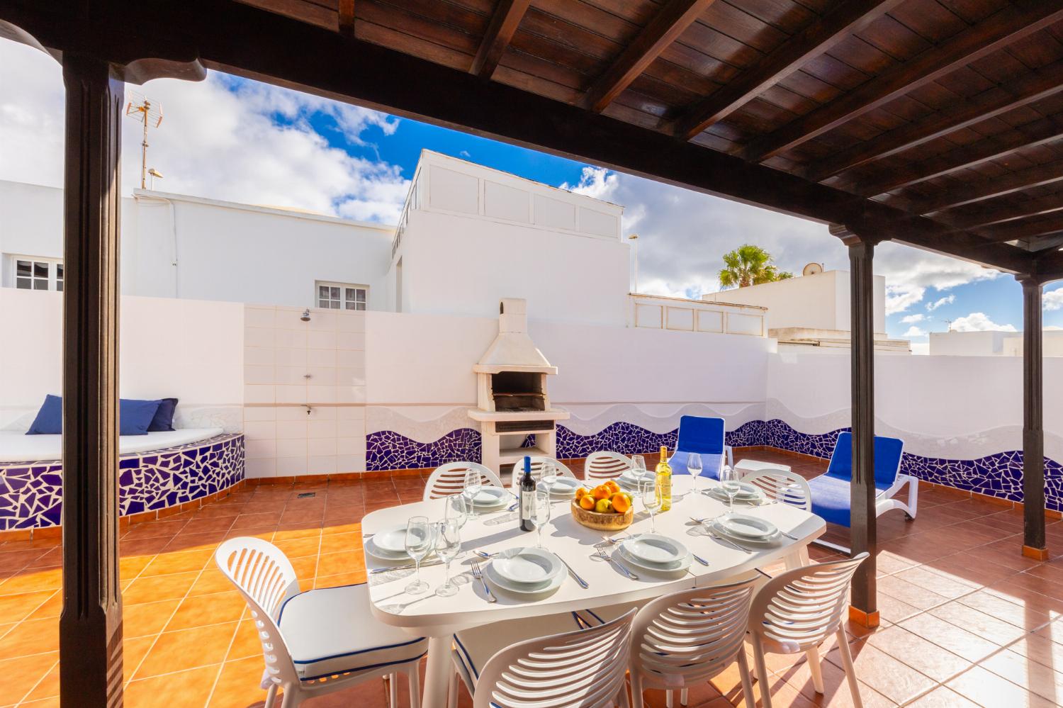 Sheltered terrace area