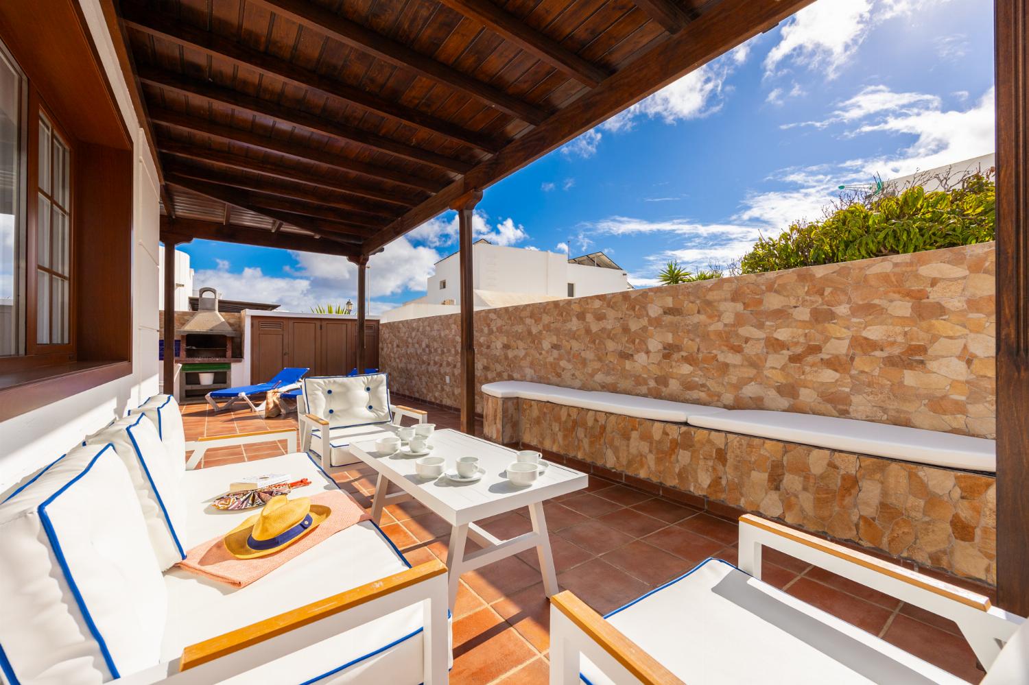 Sheltered terrace area