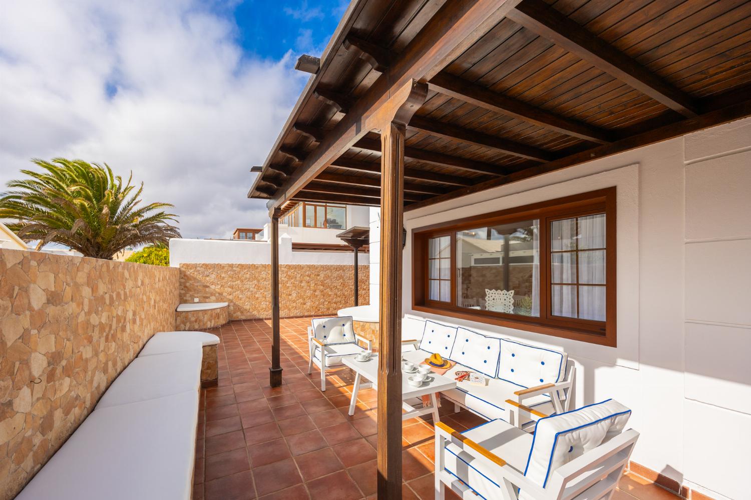 Sheltered terrace area