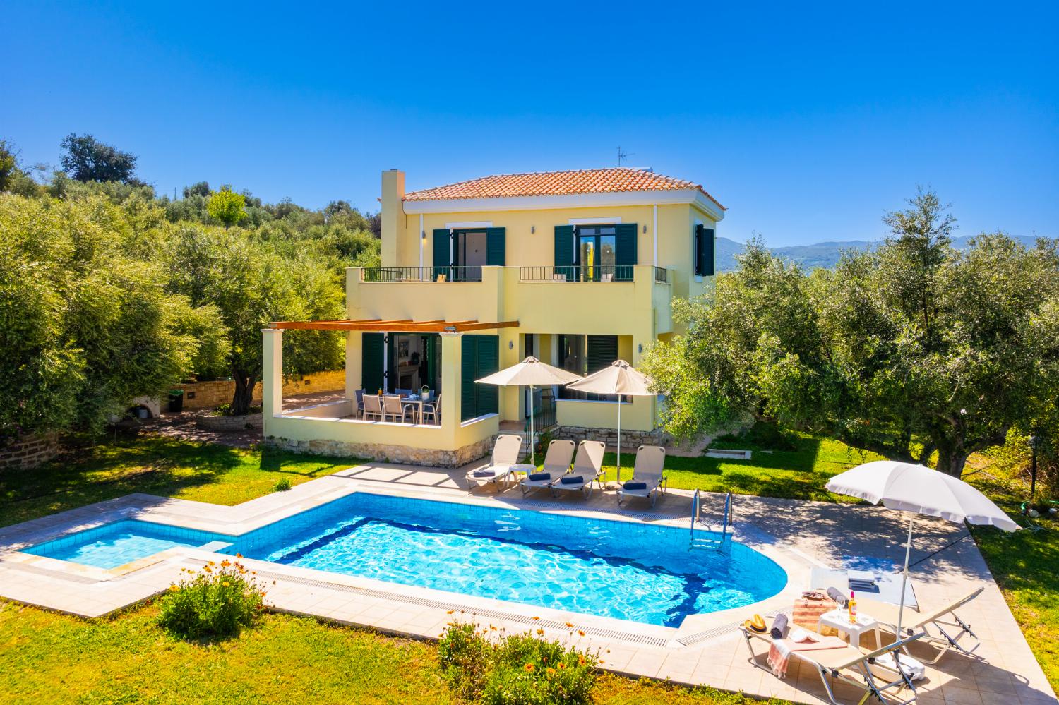 ,Beautiful villa with private pool and terrace with sea views