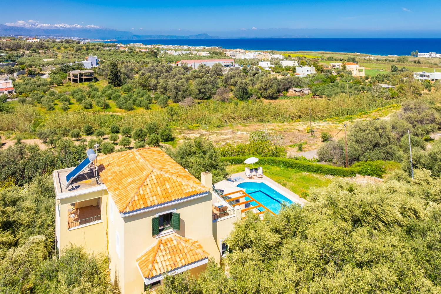 Aerial view of villa