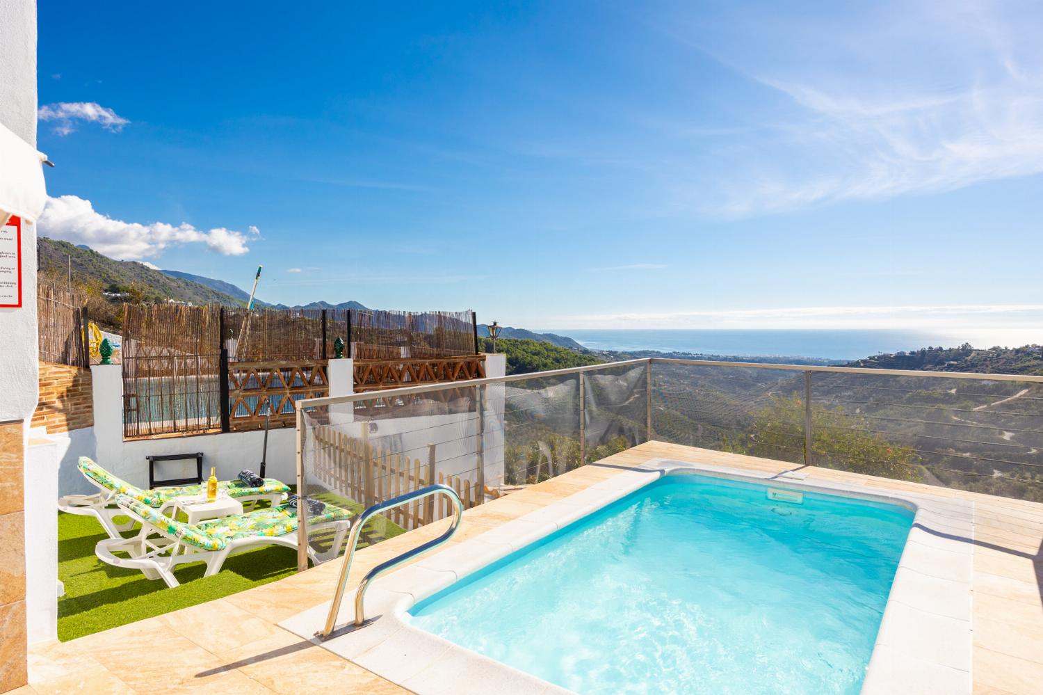 Private pool and terrace with sea views