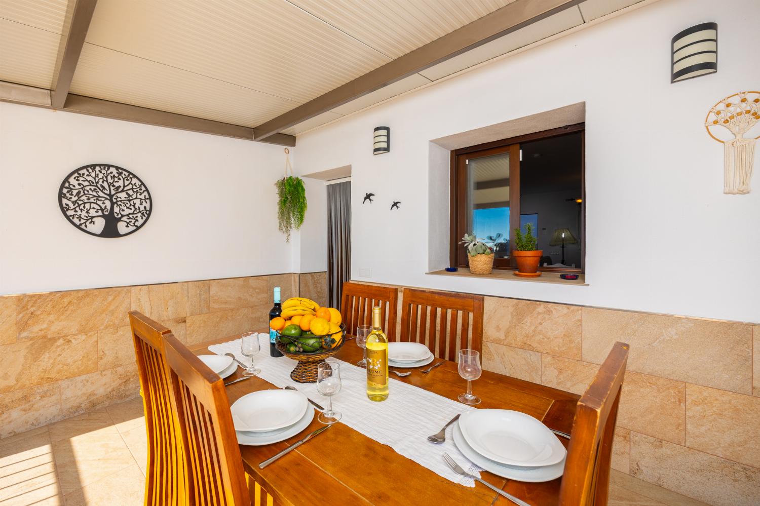 Sheltered terrace area