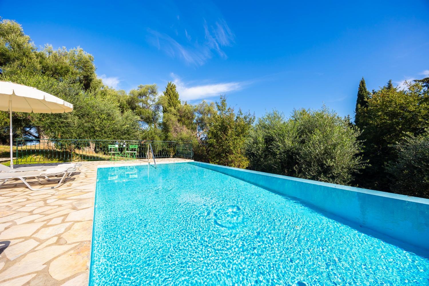 Private pool and terrace with sea views