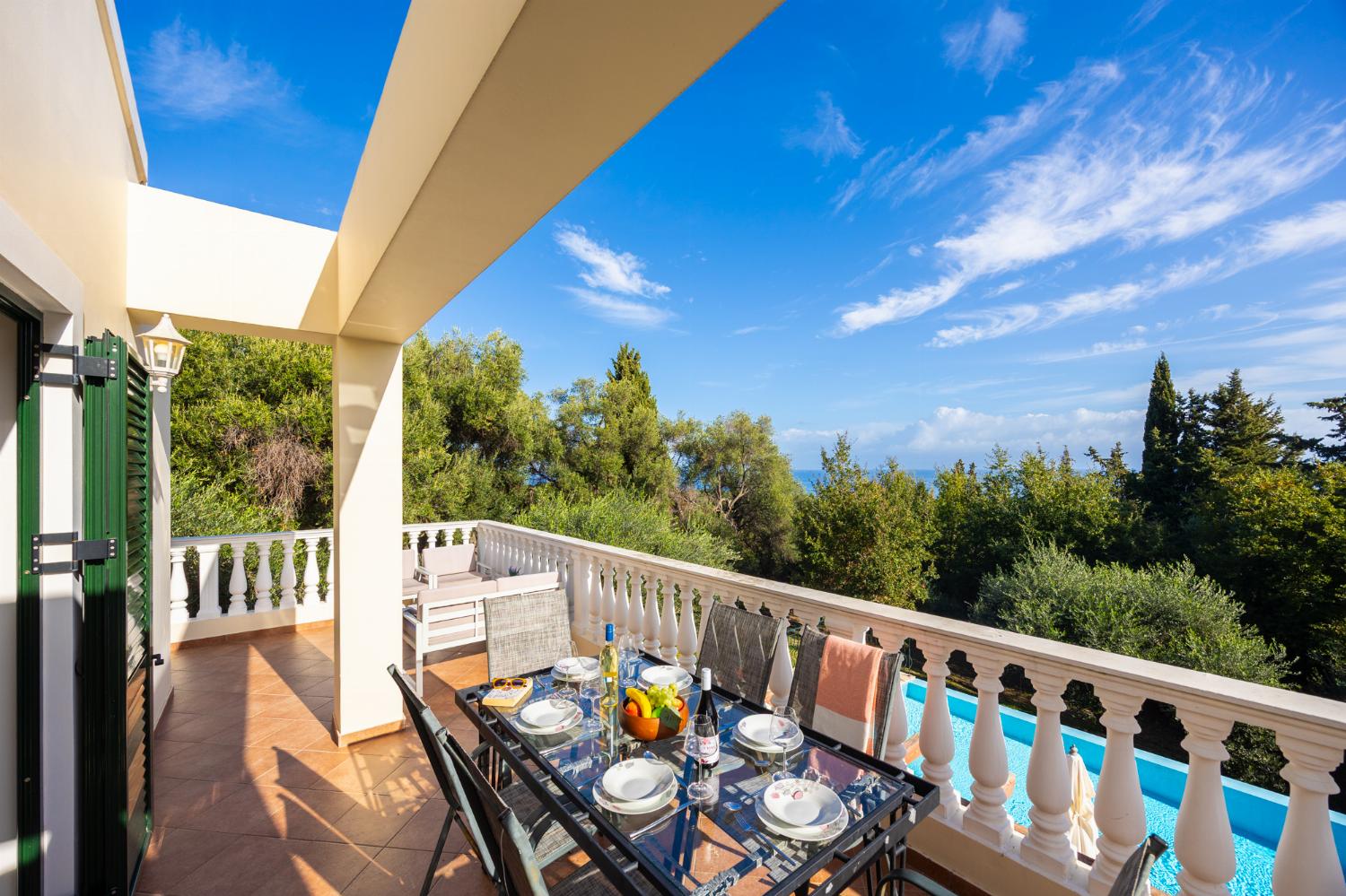 Balcony area with sea views