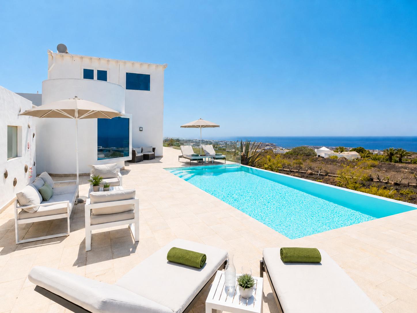Beautiful villa with private pool, terrace, and garden with panoramic sea views