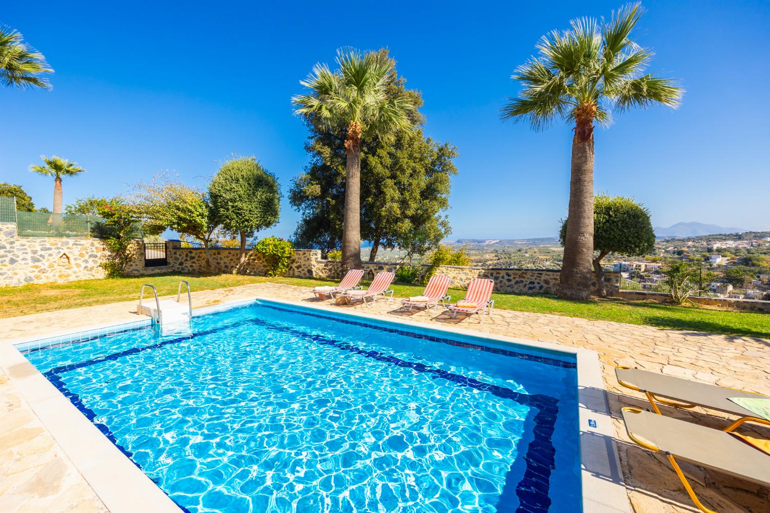 Private pool and terrace with sea views