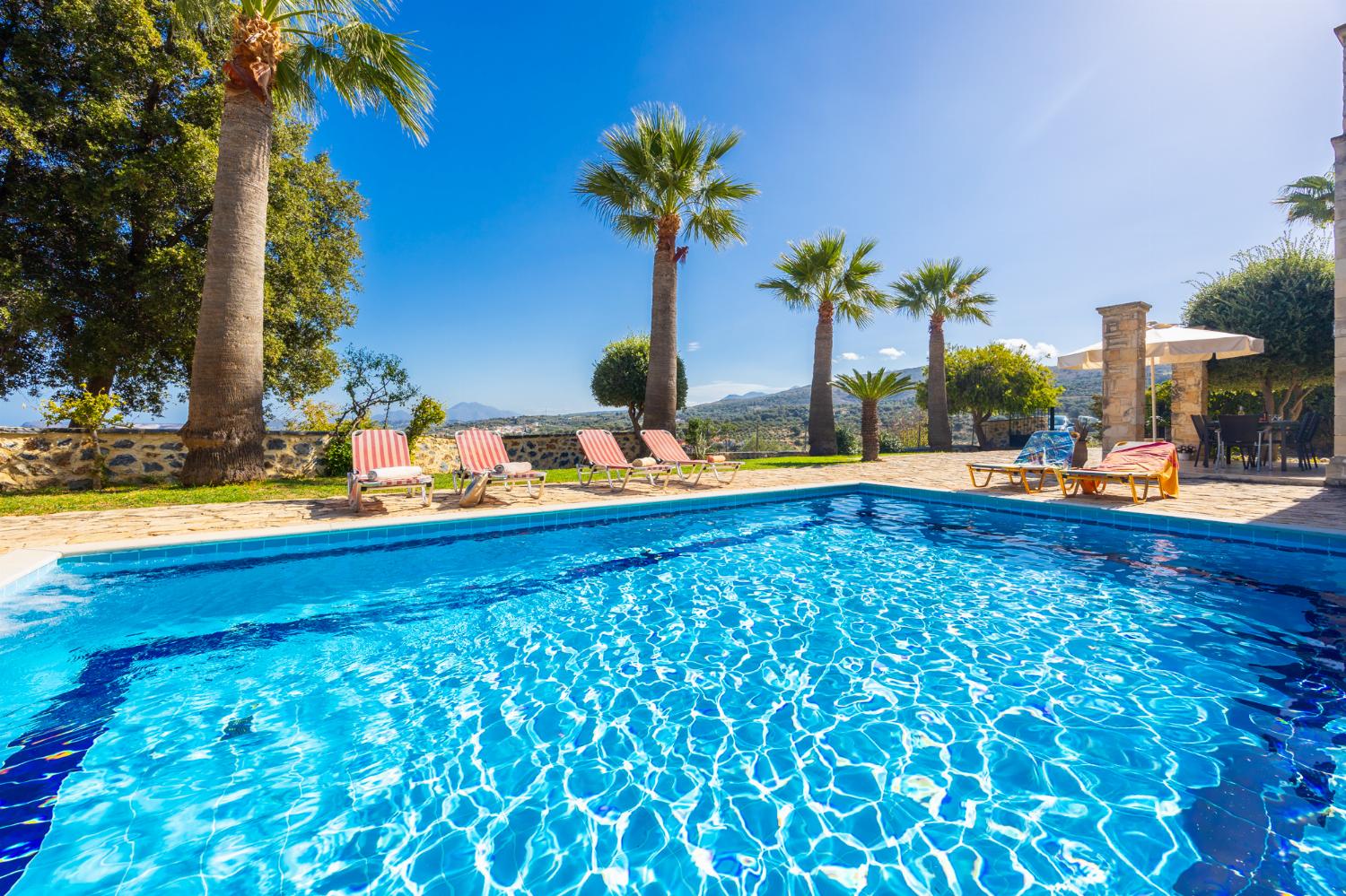 Private pool and terrace with sea views